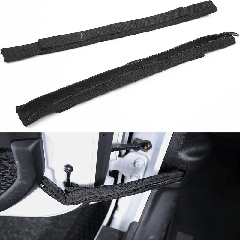 جوي توتوس أشرطة تحديد الباب من JOYTUTUS متوافقة مع 1996-2024 Wrangler CJ YJ TJ JK JL، حزام فحص قوي قابل للتعديل للخدمة الشاقة مع حزام حماية الأسلاك، عبوتان - Image 1
